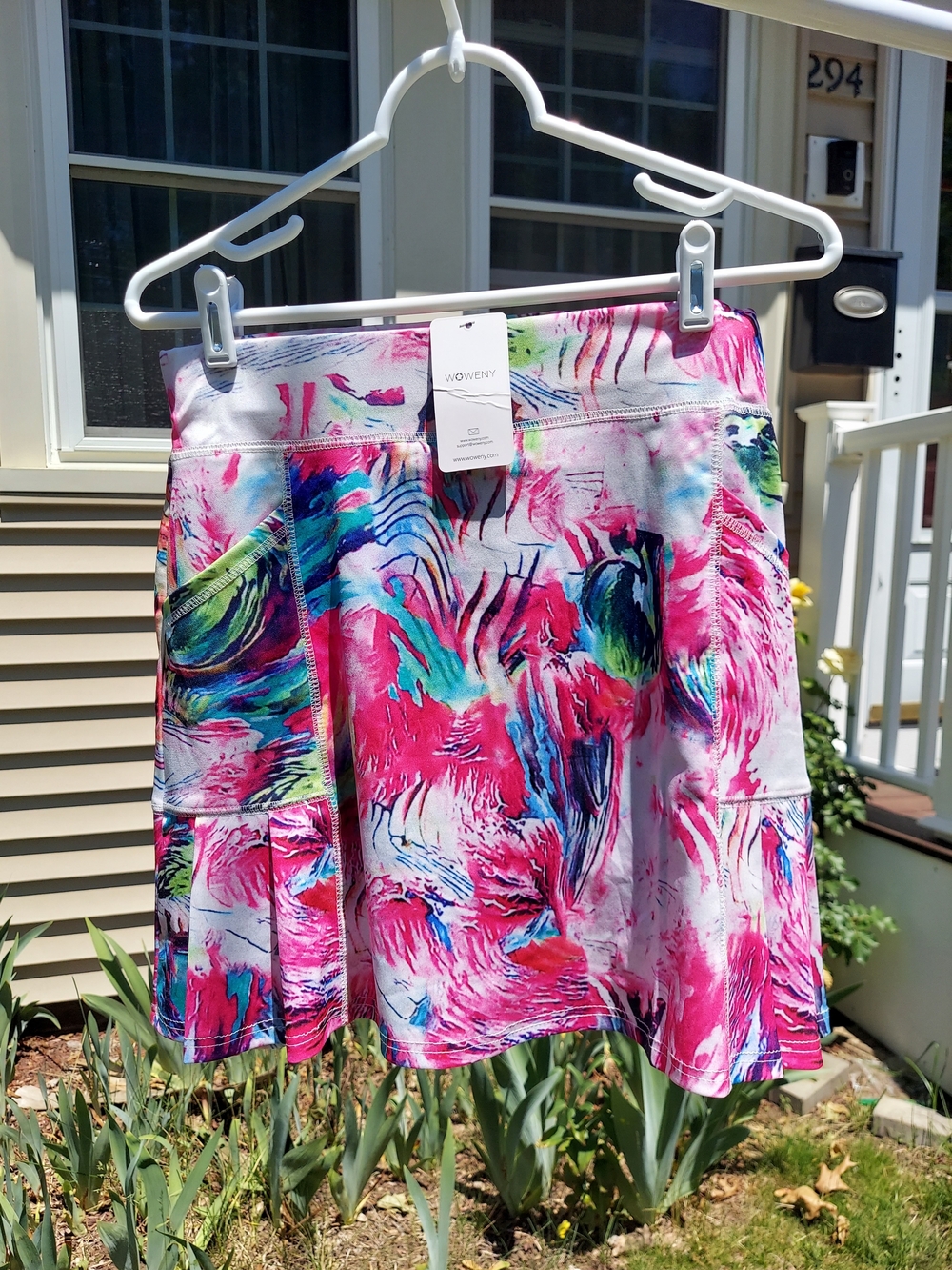 Woveny Colorful Floral Print Skort Women Size Large NWT Golf Athleisure Preppy